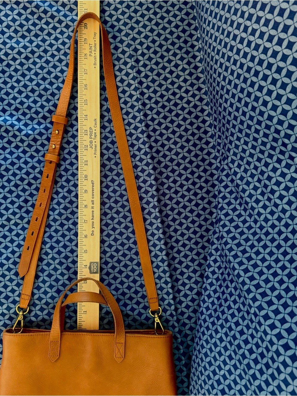 Madewell Tan Leather Transport Crossbody Tote with Top Handles & Removable Strap - Picture 6 of 10